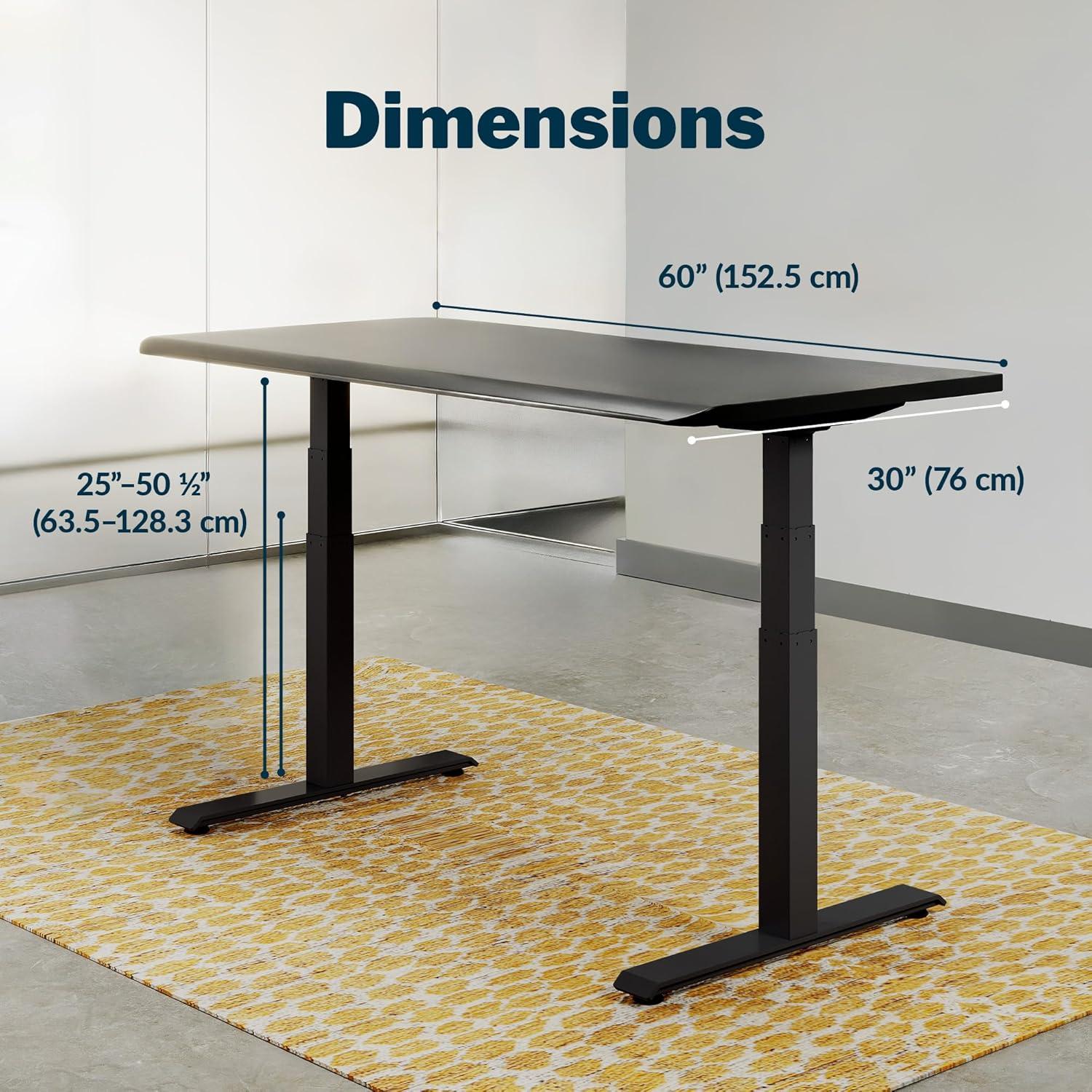 imageVari ComfortEdge Electric Height Adjustable Standing Desk 40x26 Varidesk SitStand Desk for Home Office Sloped Ergonomic Front Edge Stable Legs Easy Assembly 2 Boxes Walnut TopWhite LegsBlack Top Black Legs