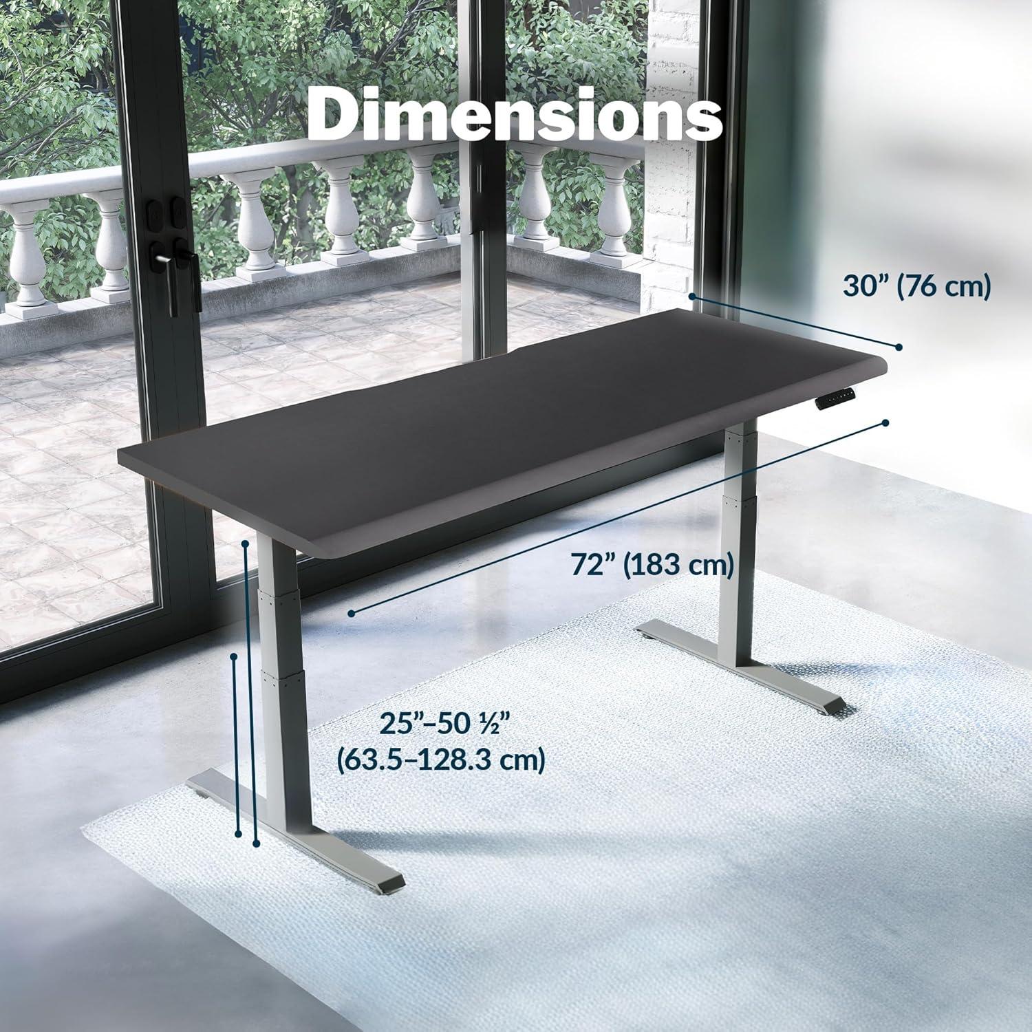 imageVari ComfortEdge Electric Height Adjustable Standing Desk 40x26 Varidesk SitStand Desk for Home Office Sloped Ergonomic Front Edge Stable Legs Easy Assembly 2 Boxes Walnut TopWhite LegsBlack Top Slate Legs