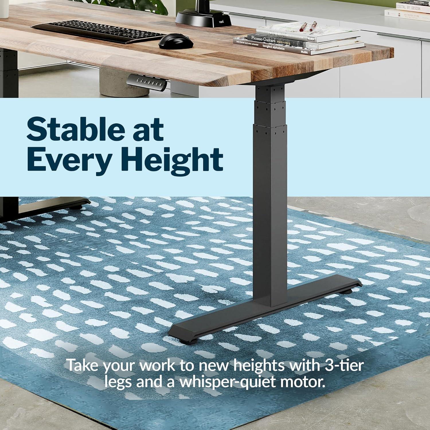 imageVari ComfortEdge Electric Height Adjustable Standing Desk 40x26 Varidesk SitStand Desk for Home Office Sloped Ergonomic Front Edge Stable Legs Easy Assembly 2 Boxes Walnut TopWhite LegsReclaimed Wood Top Slate Legs