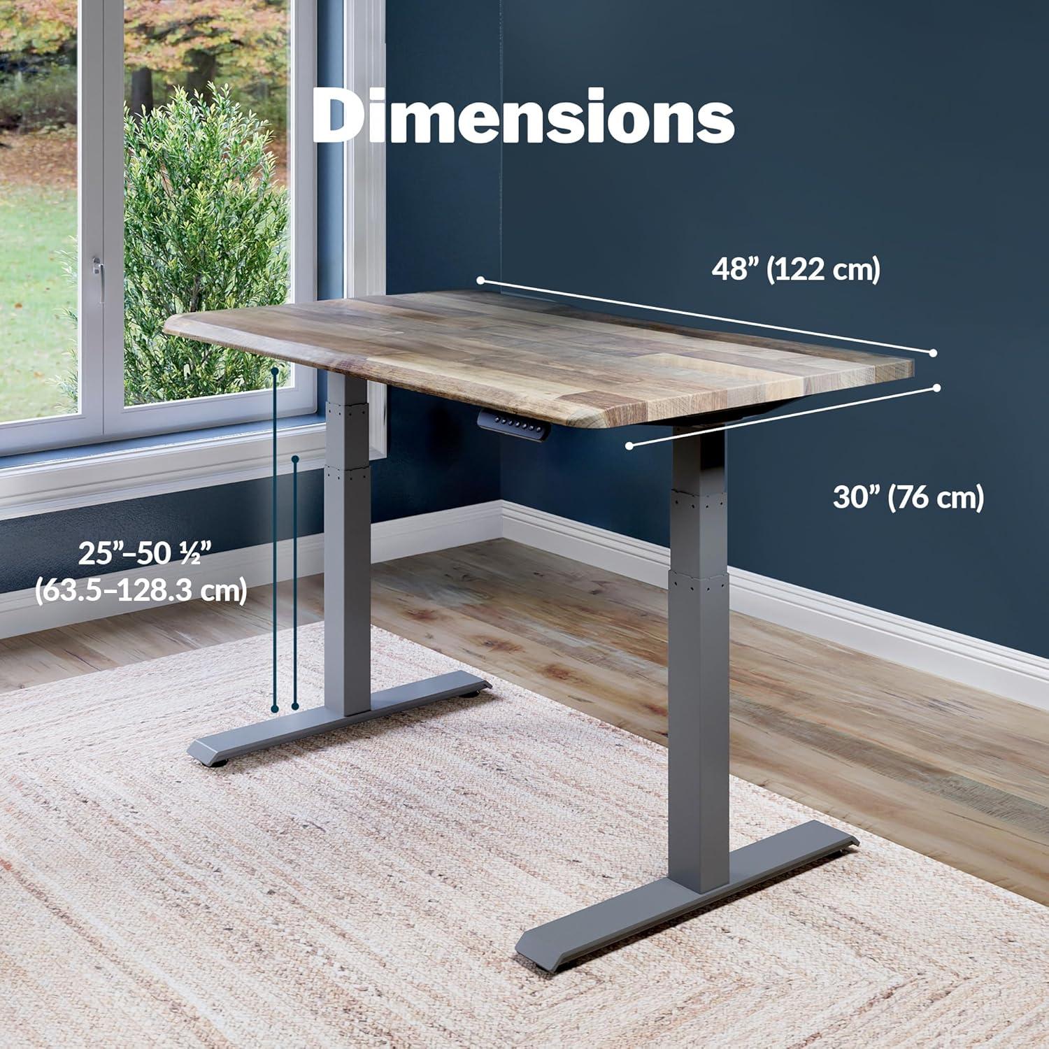 imageVari ComfortEdge Electric Height Adjustable Standing Desk 40x26 Varidesk SitStand Desk for Home Office Sloped Ergonomic Front Edge Stable Legs Easy Assembly 2 Boxes Walnut TopWhite LegsReclaimed Wood Top Slate Legs