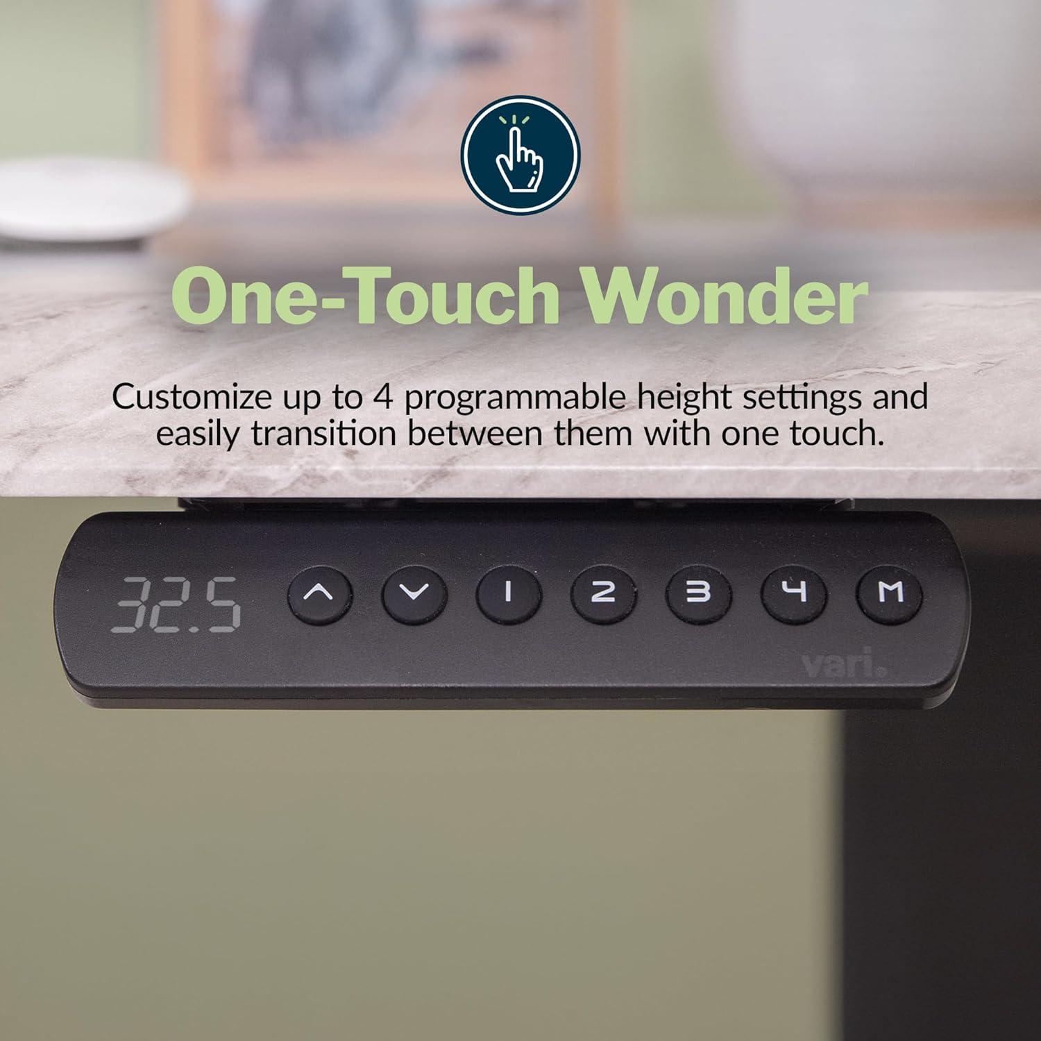 imageVari ComfortEdge Electric Height Adjustable Standing Desk 40x26 Varidesk SitStand Desk for Home Office Sloped Ergonomic Front Edge Stable Legs Easy Assembly 2 Boxes Walnut TopWhite LegsMarble Top Slate Legs