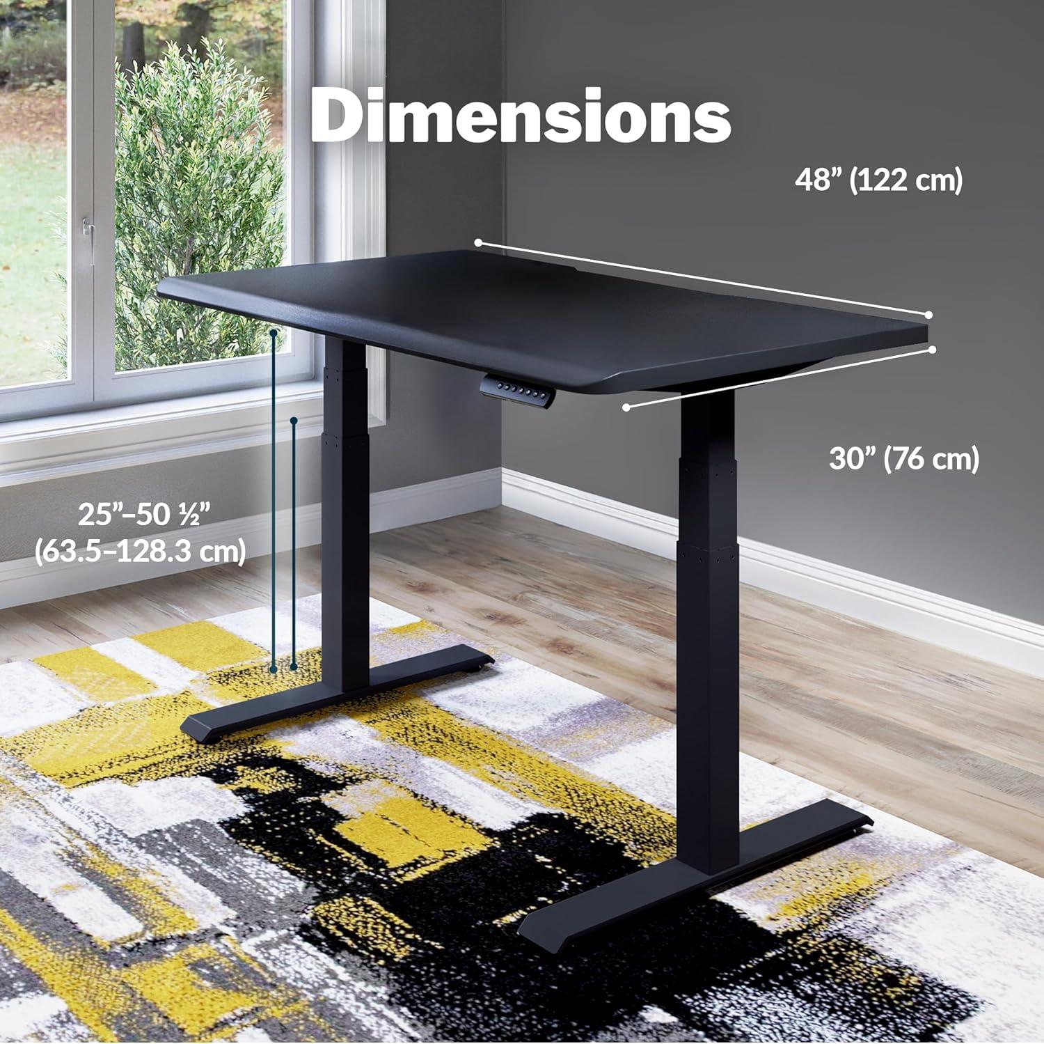 imageVari ComfortEdge Electric Height Adjustable Standing Desk 40x26 Varidesk SitStand Desk for Home Office Sloped Ergonomic Front Edge Stable Legs Easy Assembly 2 Boxes Walnut TopWhite LegsBlack Top Black Legs