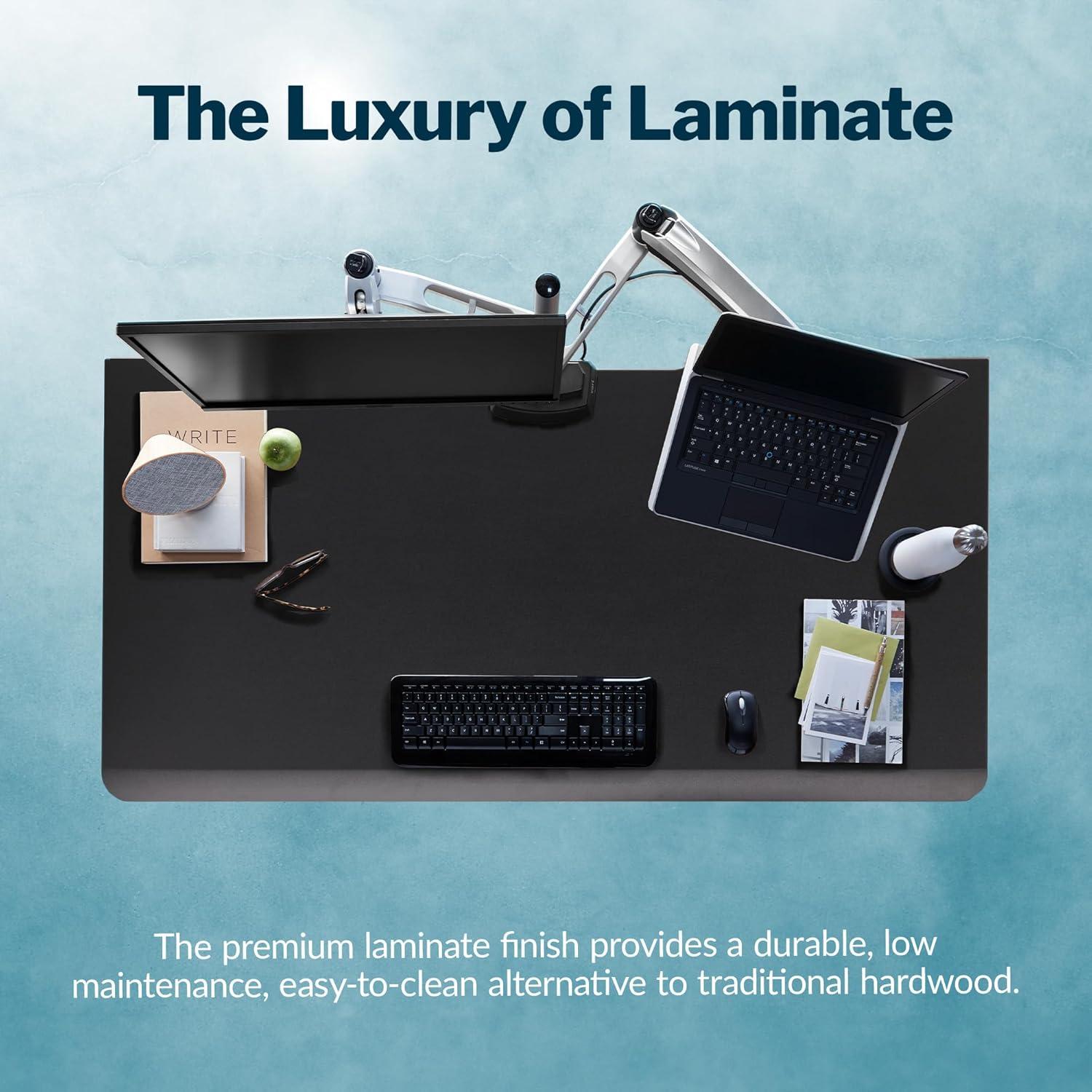 imageVari ComfortEdge Electric Height Adjustable Standing Desk 40x26 Varidesk SitStand Desk for Home Office Sloped Ergonomic Front Edge Stable Legs Easy Assembly 2 Boxes Walnut TopWhite LegsBlack Top Black Legs