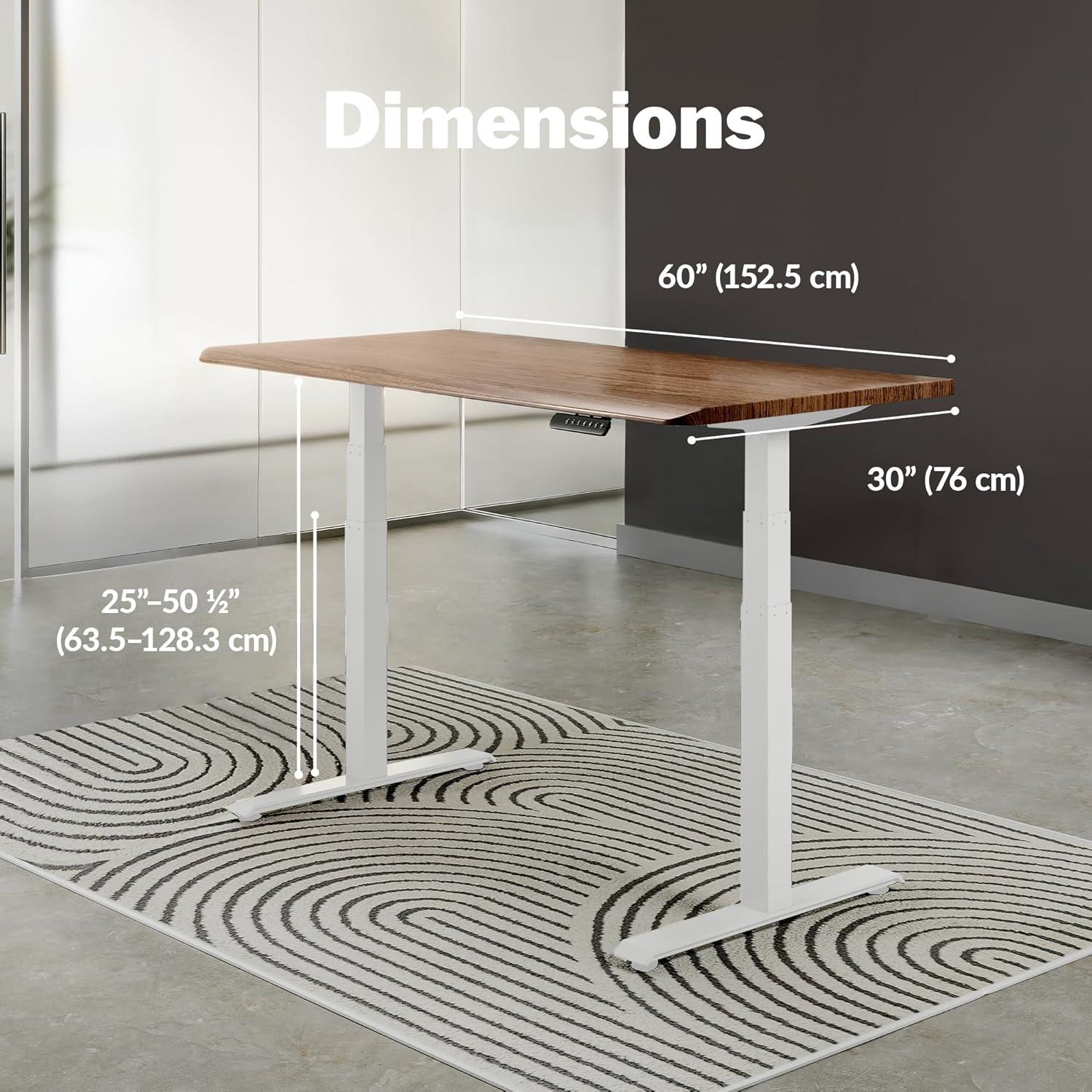 imageVari ComfortEdge Electric Height Adjustable Standing Desk 40x26 Varidesk SitStand Desk for Home Office Sloped Ergonomic Front Edge Stable Legs Easy Assembly 2 Boxes Walnut TopWhite LegsWalnut Top White Legs