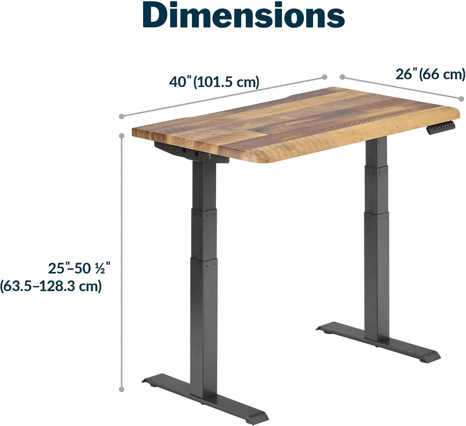 imageVari ComfortEdge Electric Height Adjustable Standing Desk 40x26 Varidesk SitStand Desk for Home Office Sloped Ergonomic Front Edge Stable Legs Easy Assembly 2 Boxes Walnut TopWhite LegsReclaimed Wood Top Slate Legs