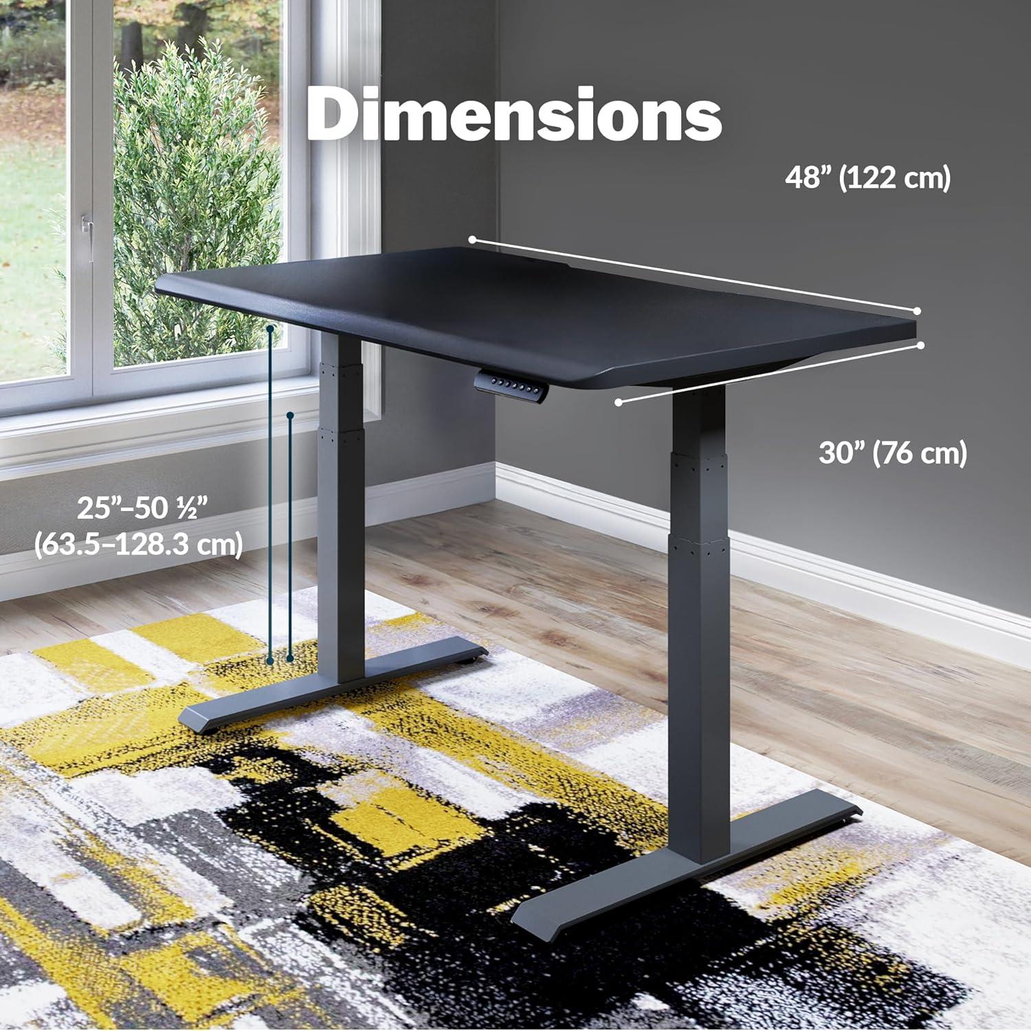 imageVari ComfortEdge Electric Height Adjustable Standing Desk 40x26 Varidesk SitStand Desk for Home Office Sloped Ergonomic Front Edge Stable Legs Easy Assembly 2 Boxes Walnut TopWhite LegsBlack Top Slate Legs