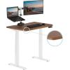 Vari ComfortEdge Electric Height Adjustable Standing Desk – 40×26 Varidesk Sit-Stand Desk for Home Office, Sloped Ergonomic Front Edge, Stable Legs, Easy Assembly, 2 Boxes – Walnut Top/White Legs(Walnut Top / White Legs)