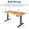 Vari Ergo 54×26 Electric Standing Desk – Height Adjustable Sit Stand VariDesk + Curved Waterfall Edge, 4 Memory Settings, Quick Assembly, Cable Management, 200 lb Capacity – Light Wood (2 Boxes)(Butcher Block / Slate)