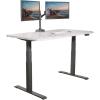 Vari ComfortEdge Electric Height Adjustable Standing Desk – 40×26 Varidesk Sit-Stand Desk for Home Office, Sloped Ergonomic Front Edge, Stable Legs, Easy Assembly, 2 Boxes – Walnut Top/White Legs(Marble Top / Slate Legs)
