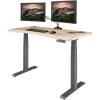 Vari Ergo 54×26 Electric Standing Desk – Height Adjustable Sit Stand VariDesk + Curved Waterfall Edge, 4 Memory Settings, Quick Assembly, Cable Management, 200 lb Capacity – Light Wood (2 Boxes)(Light Wood / Slate)