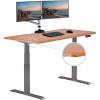Vari ComfortEdge 60×30 Inch Adjustable Electric Standing Desk – Sit Stand VariDesk with Memory Presets, Sloped Edge, 200 LB Capacity + Tool-Free Assembly (Light Wood)(Butcher Block Top / Slate Legs)