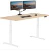 Vari ComfortEdge 60×30 Inch Adjustable Electric Standing Desk – Sit Stand VariDesk with Memory Presets, Sloped Edge, 200 LB Capacity + Tool-Free Assembly (Light Wood)(Light Wood Top / White Legs)
