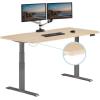 Vari ComfortEdge 60×30 Inch Adjustable Electric Standing Desk – Sit Stand VariDesk with Memory Presets, Sloped Edge, 200 LB Capacity + Tool-Free Assembly (Light Wood)(Light Wood Top / Slate Legs)
