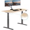 Vari ComfortEdge 60×30 Inch Adjustable Electric Standing Desk – Sit Stand VariDesk with Memory Presets, Sloped Edge, 200 LB Capacity + Tool-Free Assembly (Light Wood)(Light Wood Top / Slate Legs)