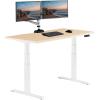 Vari ComfortEdge 60×30 Inch Adjustable Electric Standing Desk – Sit Stand VariDesk with Memory Presets, Sloped Edge, 200 LB Capacity + Tool-Free Assembly (Light Wood)(Light Wood Top / White Legs)
