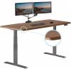 Vari ComfortEdge 60×30 Inch Adjustable Electric Standing Desk – Sit Stand VariDesk with Memory Presets, Sloped Edge, 200 LB Capacity + Tool-Free Assembly (Light Wood)(Walnut Top / Slate Legs)