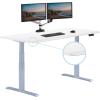 Vari ComfortEdge 60×30 Inch Adjustable Electric Standing Desk – Sit Stand VariDesk with Memory Presets, Sloped Edge, 200 LB Capacity + Tool-Free Assembly (Light Wood)(White Top / Silver Legs)