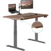 Vari ComfortEdge 60×30 Inch Adjustable Electric Standing Desk – Sit Stand VariDesk with Memory Presets, Sloped Edge, 200 LB Capacity + Tool-Free Assembly (Light Wood)(Walnut Top / Slate Legs)