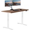 Vari ComfortEdge 60×30 Inch Adjustable Electric Standing Desk – Sit Stand VariDesk with Memory Presets, Sloped Edge, 200 LB Capacity + Tool-Free Assembly (Light Wood)(Walnut Top / White Legs)