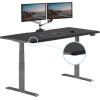 Vari ComfortEdge 60×30 Inch Adjustable Electric Standing Desk – Sit Stand VariDesk with Memory Presets, Sloped Edge, 200 LB Capacity + Tool-Free Assembly (Light Wood)(Black Top / Slate Legs)