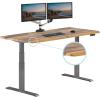 Vari ComfortEdge 60×30 Inch Adjustable Electric Standing Desk – Sit Stand VariDesk with Memory Presets, Sloped Edge, 200 LB Capacity + Tool-Free Assembly (Light Wood)(Reclaimed Wood Top / Slate Legs)