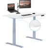 Vari ComfortEdge 60×30 Inch Adjustable Electric Standing Desk – Sit Stand VariDesk with Memory Presets, Sloped Edge, 200 LB Capacity + Tool-Free Assembly (Light Wood)(White Top / Silver Legs)