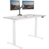 Vari ComfortEdge 60×30 Inch Adjustable Electric Standing Desk – Sit Stand VariDesk with Memory Presets, Sloped Edge, 200 LB Capacity + Tool-Free Assembly (Light Wood)(Marble Top / White Legs)