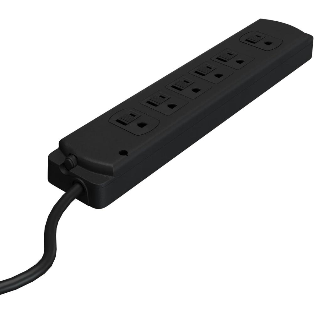 image:imageVari Power Strip 10 Foot  Black Extension Cord with Multiple Outlets amp Power Surge Protection  Outlet Extender with 6 Plug in Points  Office Desk AccessoriesBlack 10 Ft