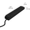 Vari Power Strip (10 Foot) – Black Extension Cord with Multiple Outlets & Power Surge Protection – Outlet Extender with 6 Plug in Points – Office Desk Accessories(Black 10 Ft)