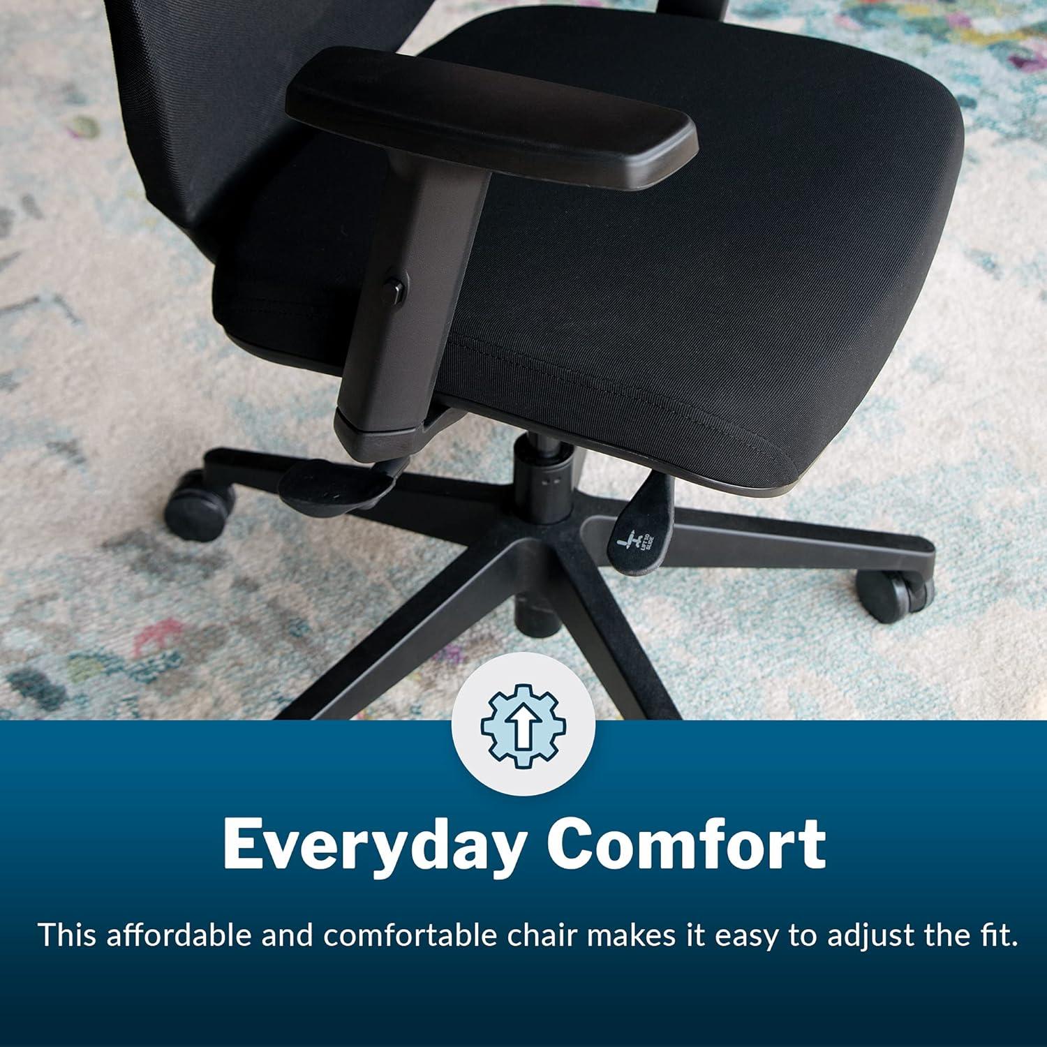 image:imageVari Essential Task Chair Varidesk Ergonomic Home Office Chair with Comfortable Mesh Lumbar amp Back Support Adjustable Height Ideal for Computer Desk Easy Assembly Black