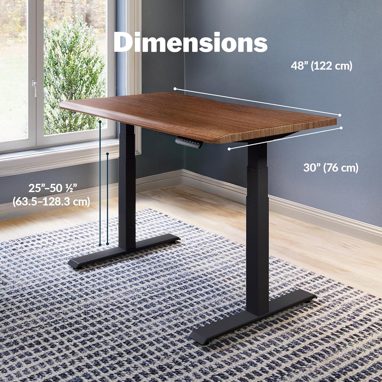 image:imageVari ComfortEdge 72x30 Inch Adjustable Electric Standing Desk Sit Stand VariDesk with Memory Presets Sloped Edge 180 LB Capacity ToolFree Assembly Light Wood TopBlack LegsWalnut Top Black Legs