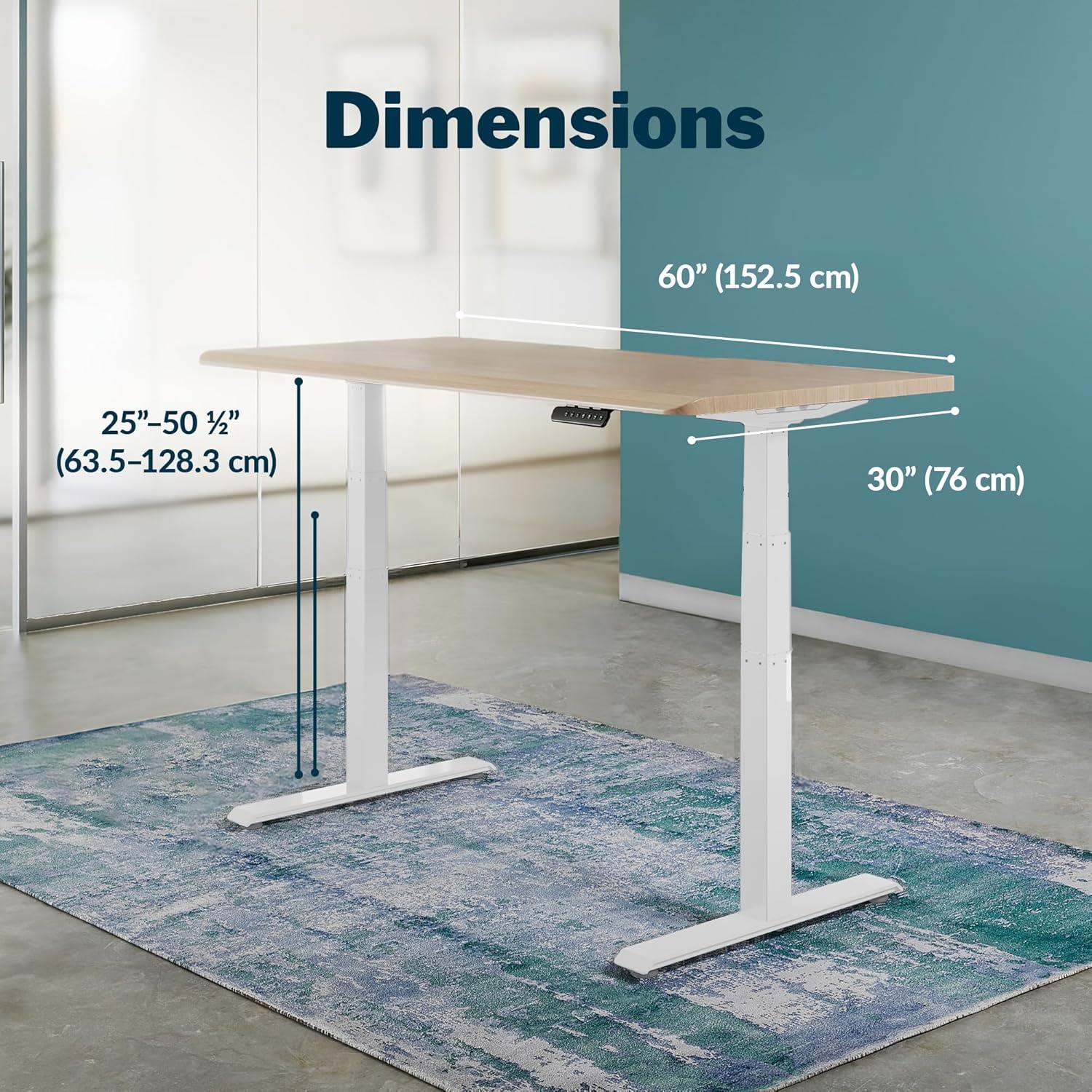 image:imageVari ComfortEdge 72x30 Inch Adjustable Electric Standing Desk Sit Stand VariDesk with Memory Presets Sloped Edge 180 LB Capacity ToolFree Assembly Light Wood TopBlack LegsLight Wood Top White Legs
