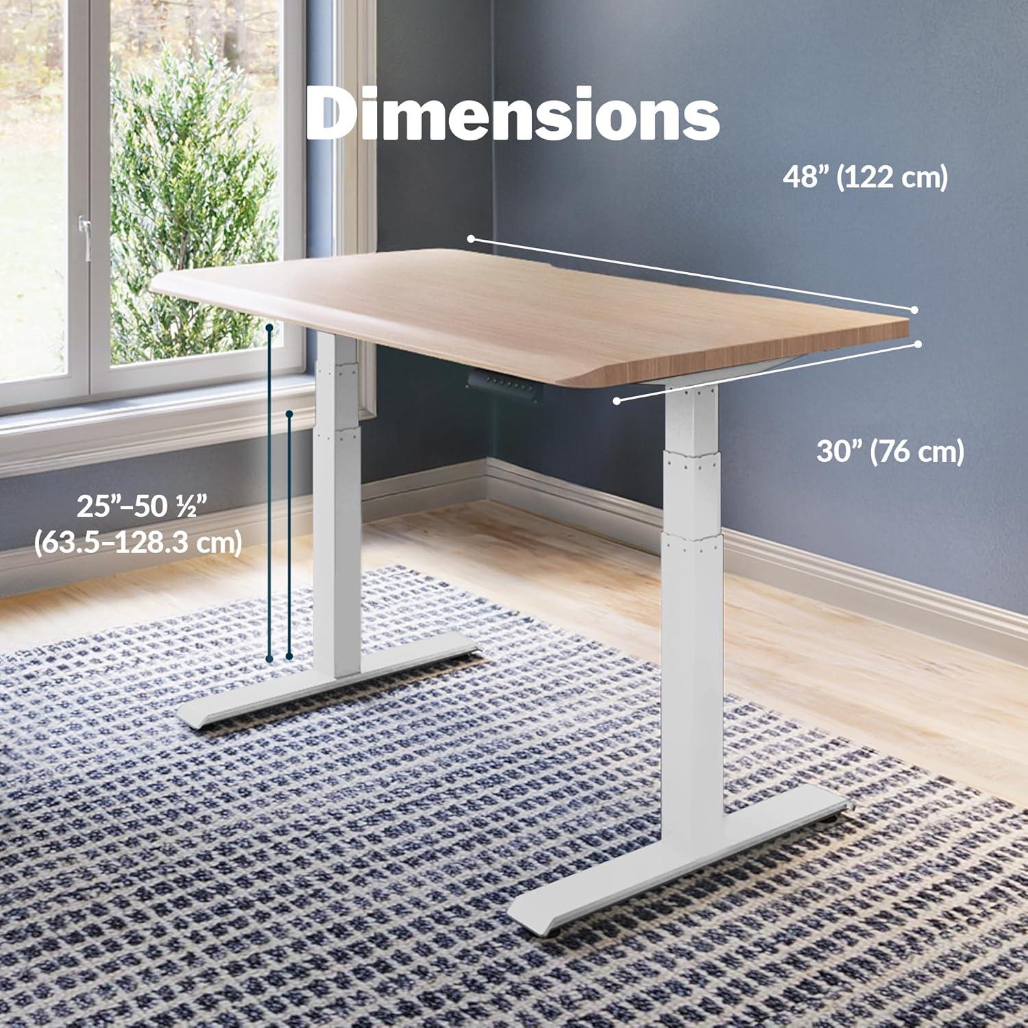 image:imageVari ComfortEdge 72x30 Inch Adjustable Electric Standing Desk Sit Stand VariDesk with Memory Presets Sloped Edge 180 LB Capacity ToolFree Assembly Light Wood TopBlack LegsLight Wood Top White Legs