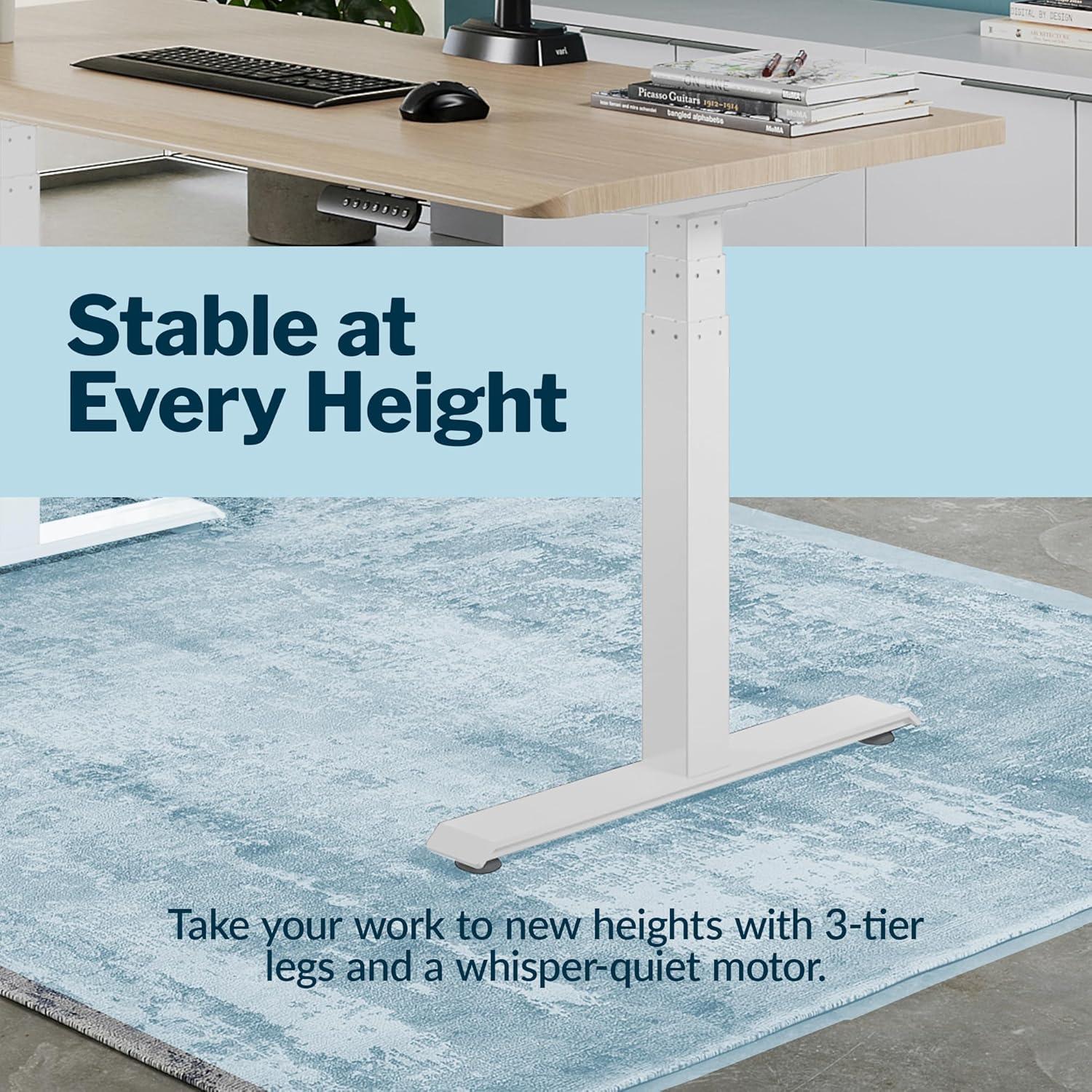 image:imageVari ComfortEdge 72x30 Inch Adjustable Electric Standing Desk Sit Stand VariDesk with Memory Presets Sloped Edge 180 LB Capacity ToolFree Assembly Light Wood TopBlack LegsLight Wood Top White Legs