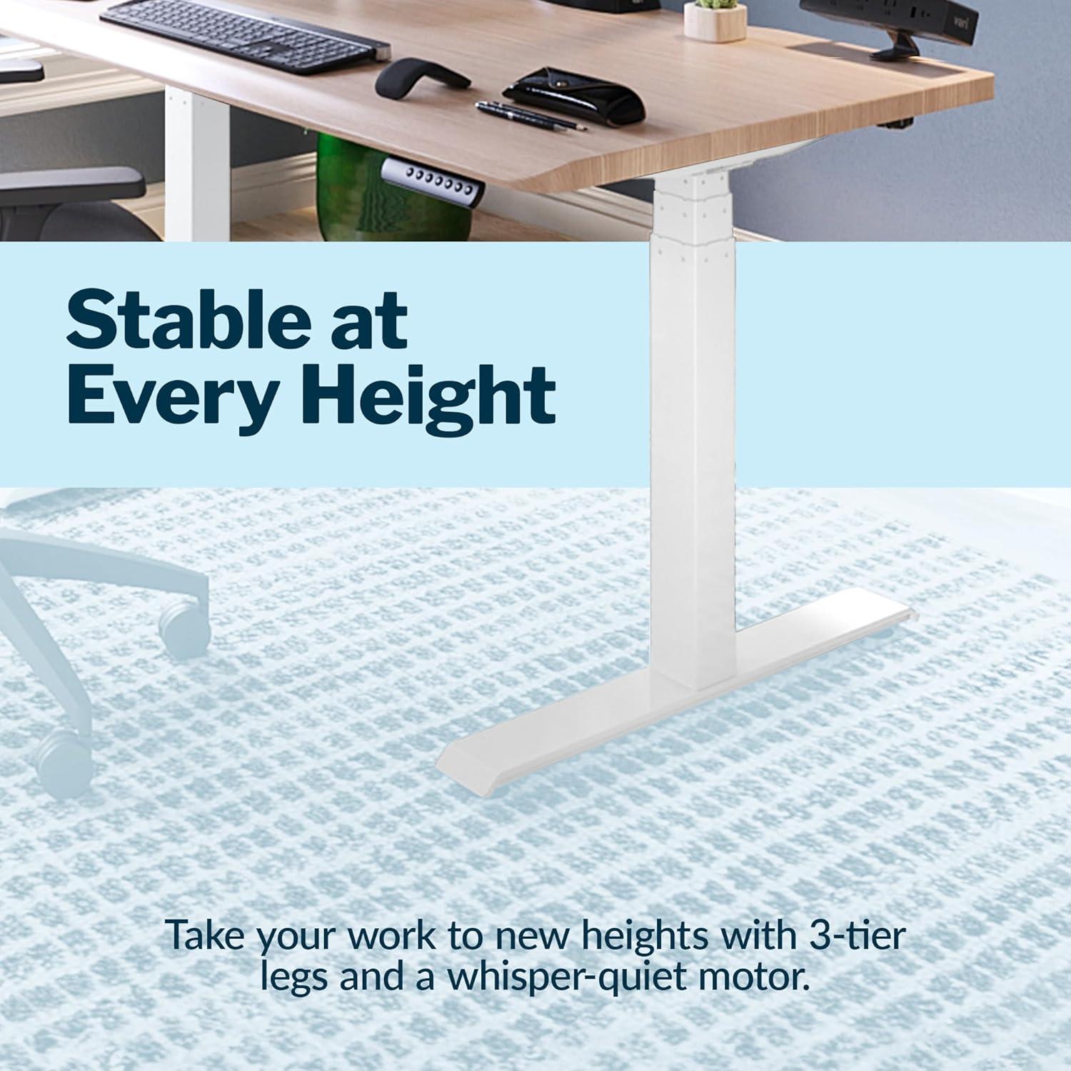 image:imageVari ComfortEdge 72x30 Inch Adjustable Electric Standing Desk Sit Stand VariDesk with Memory Presets Sloped Edge 180 LB Capacity ToolFree Assembly Light Wood TopBlack LegsLight Wood Top White Legs