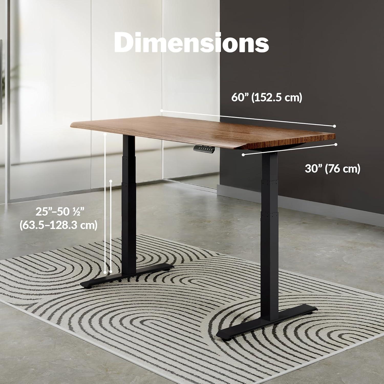 image:imageVari ComfortEdge 72x30 Inch Adjustable Electric Standing Desk Sit Stand VariDesk with Memory Presets Sloped Edge 180 LB Capacity ToolFree Assembly Light Wood TopBlack LegsWalnut Top Black Legs