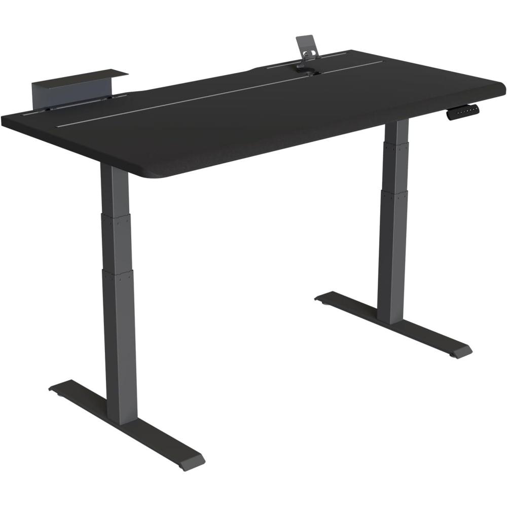 image:imageVari ComfortEdge 60x30 Inch Adjustable Electric Standing Desk with TechTrack  Sit Stand VariDesk with Memory Presets Included Phone Stand amp Shelf 200 LB Capacity ToolFree Assembly WalnutBlack