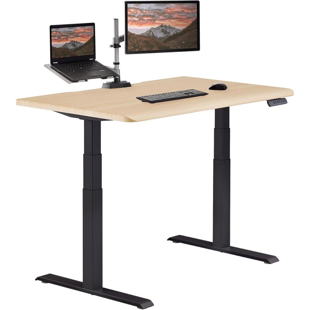 image:imageVari ComfortEdge 72x30 Inch Adjustable Electric Standing Desk  Sit Stand VariDesk with Memory Presets Sloped Edge 180 LB Capacity  ToolFree Assembly Light Wood TopBlack LegsLight Wood Top  Black Legs