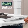 Vari ComfortEdge 72×30 Inch Adjustable Electric Standing Desk – Sit Stand VariDesk with Memory Presets, Sloped Edge, 180 LB Capacity + Tool-Free Assembly (Light Wood Top/Black Legs)(Marble Top / White Legs)