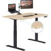 Vari ComfortEdge 72×30 Inch Adjustable Electric Standing Desk – Sit Stand VariDesk with Memory Presets, Sloped Edge, 180 LB Capacity + Tool-Free Assembly (Light Wood Top/Black Legs)(Light Wood Top / Black Legs)
