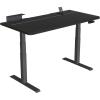 Vari ComfortEdge 60×30 Inch Adjustable Electric Standing Desk with TechTrack – Sit Stand VariDesk with Memory Presets, Included Phone Stand & Shelf, 200 LB Capacity, Tool-Free Assembly (Walnut)(Black)