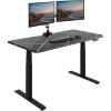 Vari ComfortEdge 72×30 Inch Adjustable Electric Standing Desk – Sit Stand VariDesk with Memory Presets, Sloped Edge, 180 LB Capacity + Tool-Free Assembly (Light Wood Top/Black Legs)(Black Marble Top / Black Legs)
