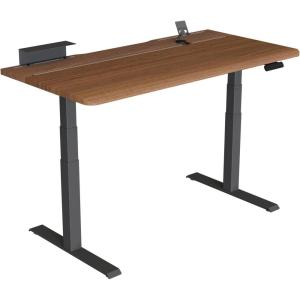 Vari ComfortEdge 60×30 Inch Adjustable Electric Standing Desk with TechTrack – Sit Stand VariDesk with Memory Presets, Included Phone Stand & Shelf, 200 LB Capacity, Tool-Free Assembly (Walnut)(Walnut)