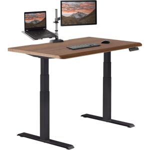 Vari ComfortEdge 72×30 Inch Adjustable Electric Standing Desk – Sit Stand VariDesk with Memory Presets, Sloped Edge, 180 LB Capacity + Tool-Free Assembly (Light Wood Top/Black Legs)(Walnut Top /Black Legs)