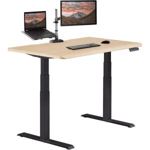 Vari ComfortEdge 72×30 Inch Adjustable Electric Standing Desk – Sit Stand VariDesk with Memory Presets, Sloped Edge, 180 LB Capacity + Tool-Free Assembly (Light Wood Top/Black Legs)(Light Wood Top / Black Legs)