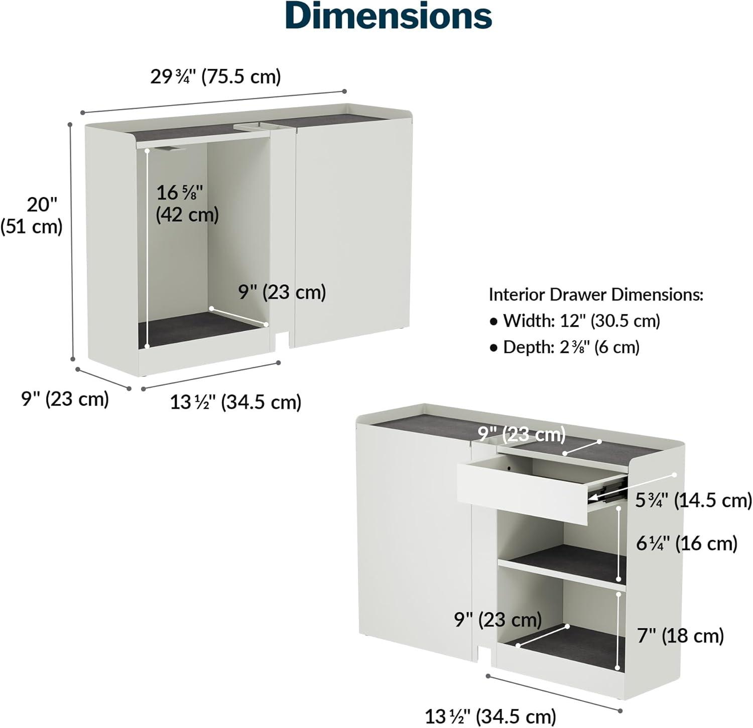 image:imageVari Standing Desk Cubby UnderDesk Storage Organizer with PET FeltLined Shelves Drawer Hook amp Cable Management ToolFree Installation Electric Standing Desks Dove Grey