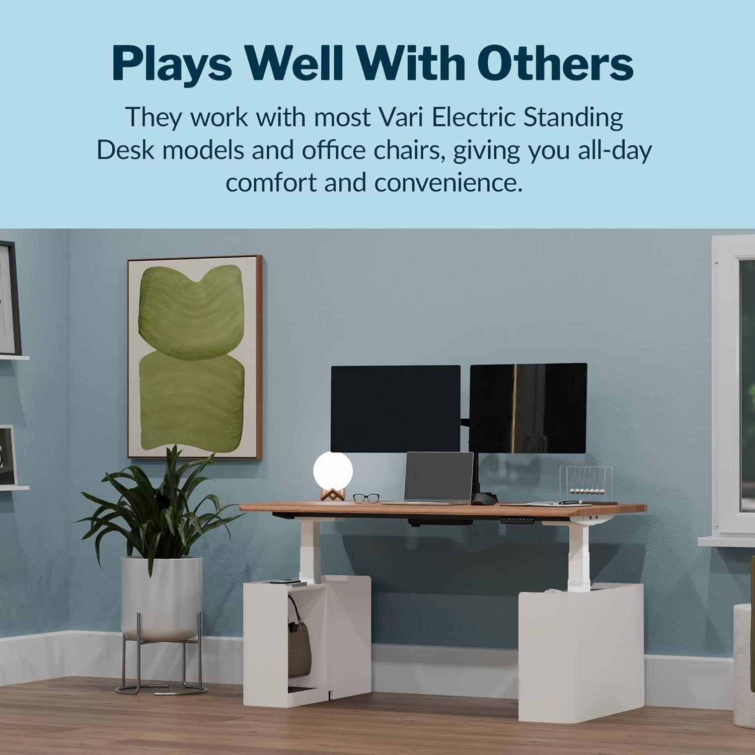 image:imageVari Standing Desk Cubby UnderDesk Storage Organizer with PET FeltLined Shelves Drawer Hook amp Cable Management ToolFree Installation Electric Standing Desks Dove Grey