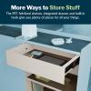 Vari Standing Desk Cubby – Under-Desk Storage Organizer with PET Felt-Lined Shelves, Drawer, Hook & Cable Management – Tool-Free Installation Electric Standing Desks (Dove Grey)