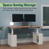 Vari Standing Desk Cubby – Under-Desk Storage Organizer with PET Felt-Lined Shelves, Drawer, Hook & Cable Management – Tool-Free Installation Electric Standing Desks (Dove Grey)